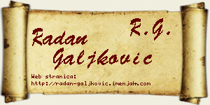 Radan Galjković vizit kartica